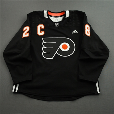  Warm-up Issued Black w/C Giroux 1000th Game Jersey - March 17, 2022