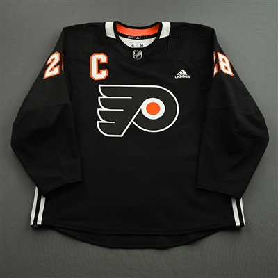 Keith Yandle - Warm-up Worn Black w/C Giroux 1000th Game Jersey - March 17, 2022