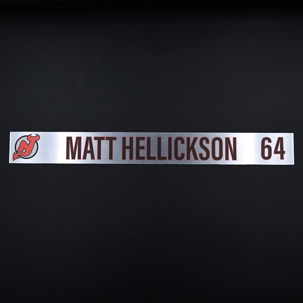 Matt Hellickson - New Jersey Devils - Locker Room Nameplate - 2020-21 NHL Season