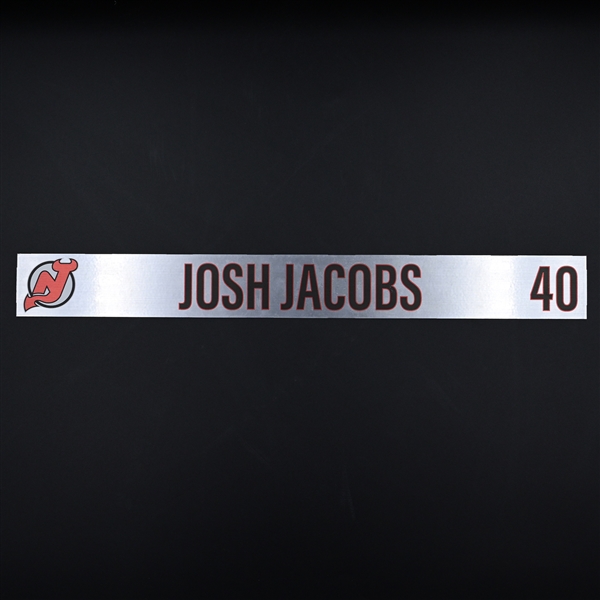 Josh Jacobs - New Jersey Devils - Locker Room Nameplate - 2020-21 NHL Season
