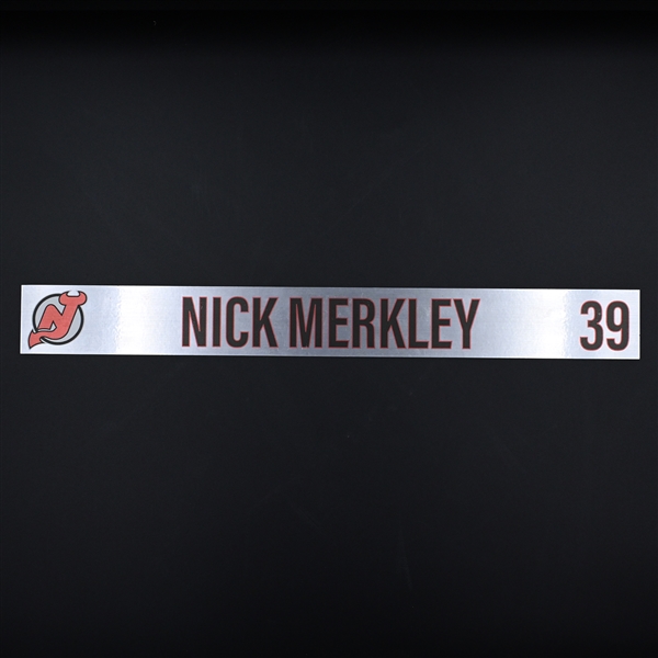 Nick Merkley - New Jersey Devils - Locker Room Nameplate - 2020-21 NHL Season