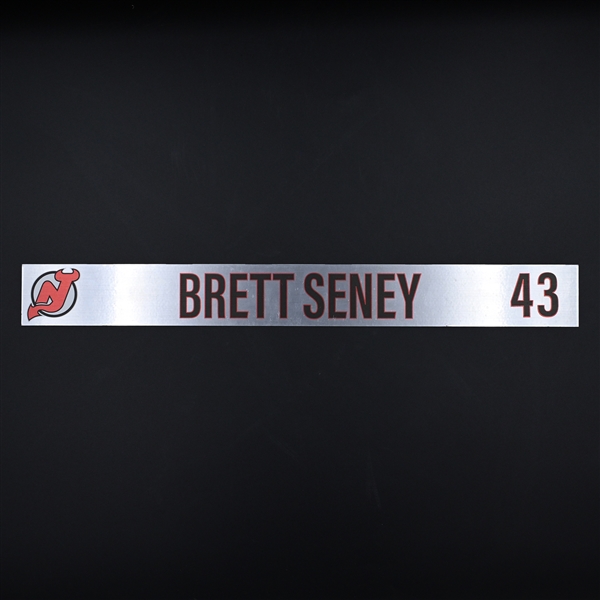 Brett Seney - New Jersey Devils - Locker Room Nameplate - 2020-21 NHL Season