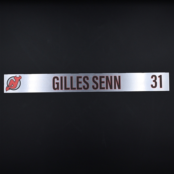 Gilles Senn - New Jersey Devils - Locker Room Nameplate - 2020-21 NHL Season