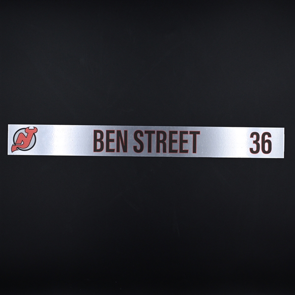 Ben Street - New Jersey Devils - Locker Room Nameplate - 2020-21 NHL Season
