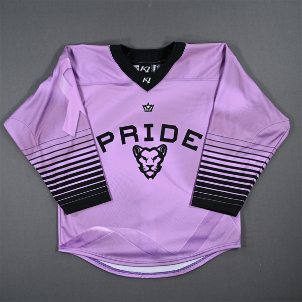 (NNOB) No Name Or Number Blank - Game-Issued Hockey Fights Cancer Jersey