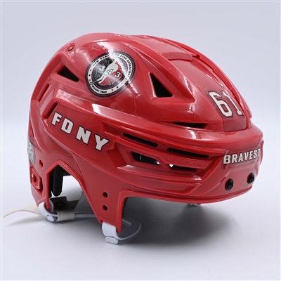 Matt Zay - Red, Bauer Helmet - 50th Annual FDNY vs. NYPD Game - Worn April 20, 2024