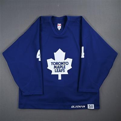 Brad Brown - Toronto Maple Leafs- Blue Practice-Worn Jersey