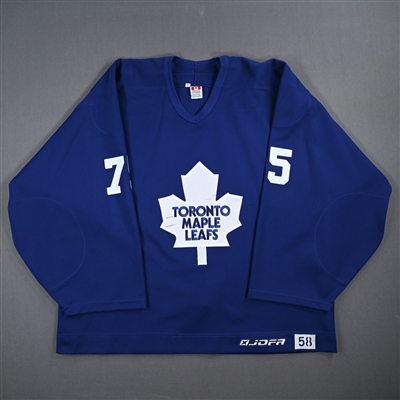 Andy Chiodo - Toronto Maple Leafs- Blue Practice-Worn Jersey