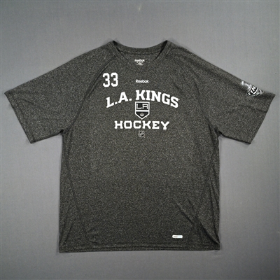 Willie Mitchell - Player-Issued Grey Practice T-Shirt - Stanley Cup Final Logo - 2012 Stanley Cup Finals