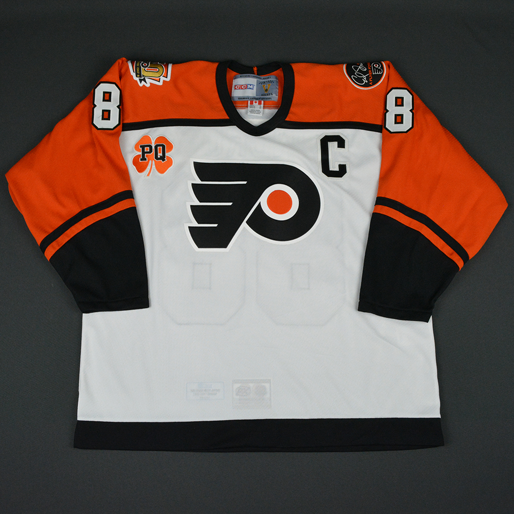 Lot Detail Nick Cousins Philadelphia Flyers Hockey Hall of Fame Game Eric Lindros No. 88 w C Warmup Worn Jersey