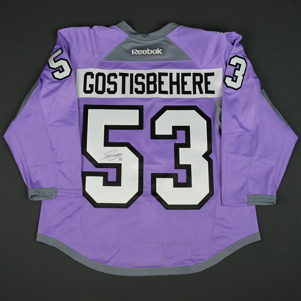 Shayne Gostisbehere - Philadelphia Flyers - Hockey Fights Cancer Warmup-Worn Autographed Jersey 