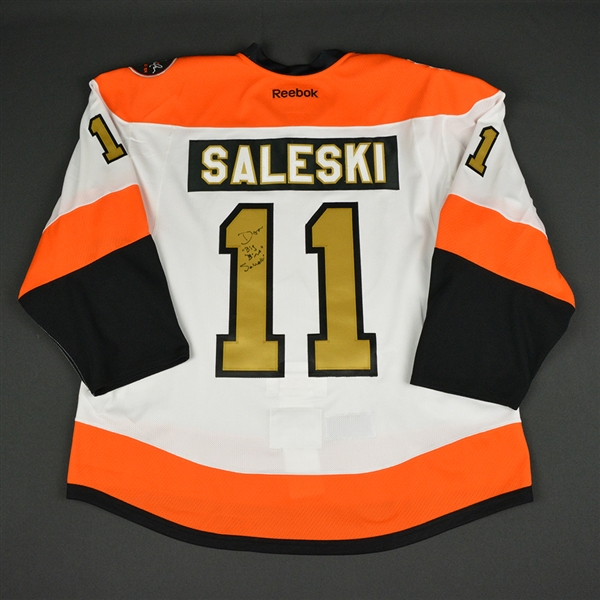 Don Saleski - Philadelphia Flyers - 50th Anniversary Alumni Game - Ceremony-Worn Autographed Jersey 