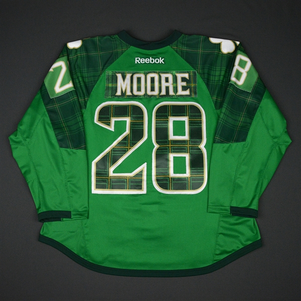 Dominic Moore - Boston Bruins - St. Patricks Day Warmup-Worn Jersey - Worn on March 11, 2017
