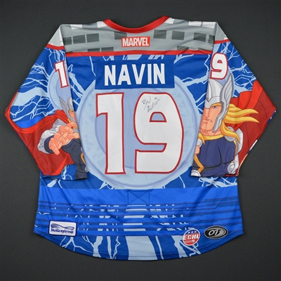 Brad Navin - Utah Grizzlies - 2017-18 MARVEL Super Hero Night - Game-Worn Jersey