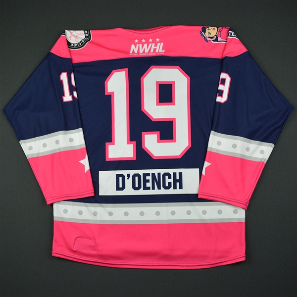 Miye DOench - New York Riveters - 2016-17 Game-Issued Strides For The Cure Jersey 