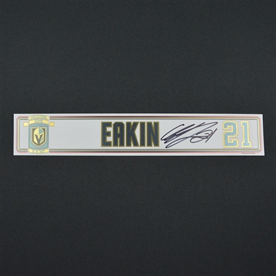 Cody Eakin - Vegas Golden Knights - 2017-18 Inaugural Game at T-Mobile Arena - Autographed Locker Room Nameplate