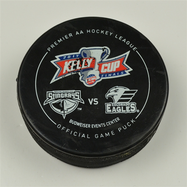 Sean St-Amant - Colorado Eagles - 2017 Kelly Cup Finals - Goal Puck - Game 2 - Goal #5