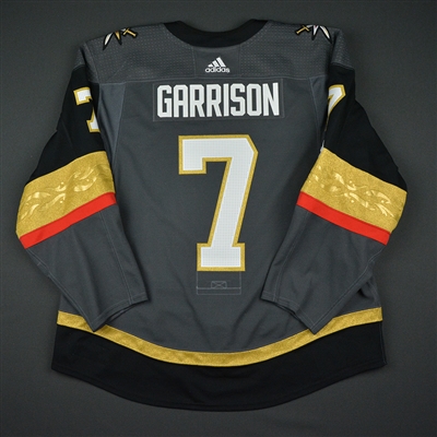 Jason Garrison - Vegas Golden Knights - 2017-18 Inaugural Game at T-Mobile Arena - Game-Worn Jersey w/A - 1st Period Only