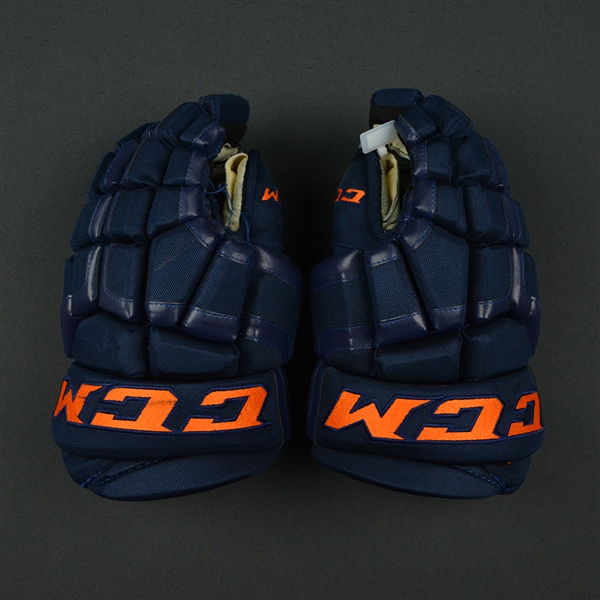 Connor McDavid - Edm. Oilers - Game-Worn CCM Gloves - Preseason to October 19, 2017 - PHOTO-MATCHED