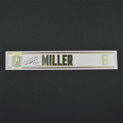 Colin Miller - Vegas Golden Knights - 2017-18 Inaugural Game at T-Mobile Arena - Autographed Locker Room Nameplate