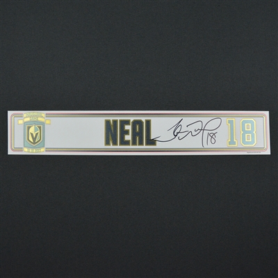 James Neal - Vegas Golden Knights - 2017-18 Inaugural Game at T-Mobile Arena - Autographed Locker Room Nameplate