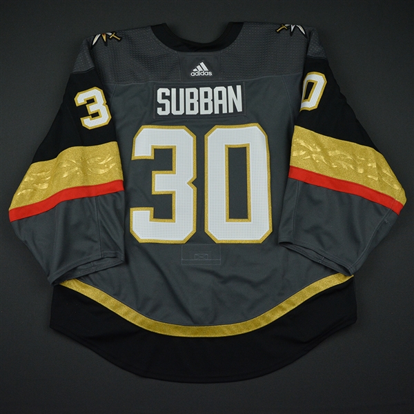 Malcolm Subban - Vegas Golden Knights - 2017-18 Inaugural Game at T-Mobile Arena - Game-Worn Backup-Only Jersey - 1st Period Only