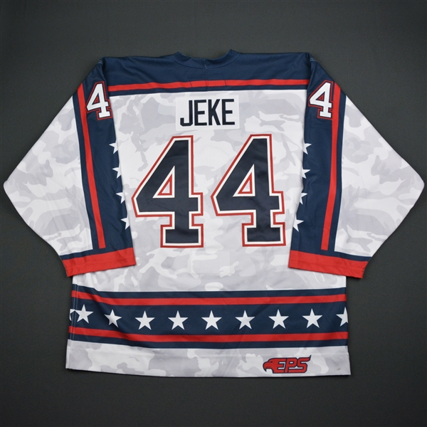 Travis Jeke - Jacksonville Icemen - Military Appreciation Game-Worn Jersey - January 5 and 6