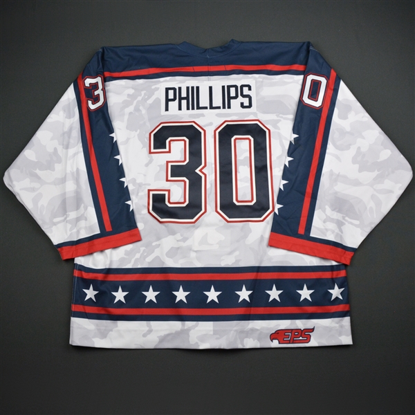 Jamie Phillips - Jacksonville Icemen - Military Appreciation Game-Worn Jersey - January 5 and 6