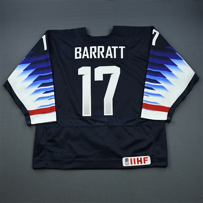 Evan Barratt - 2019 U.S. IIHF World Junior Championship - Game-Worn Blue Jersey