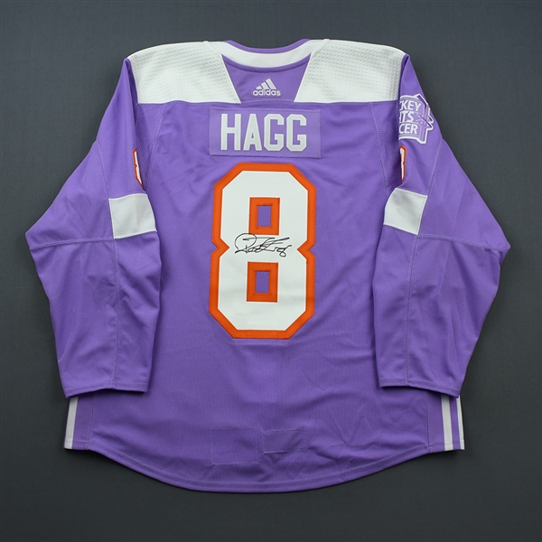 Robert Hagg - Philadelphia Flyers - 2018 Hockey Fights Cancer - Warmup-Worn Autographed Jersey