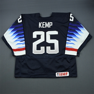 Phil Kemp - 2019 U.S. IIHF World Junior Championship - Game-Worn Blue Jersey