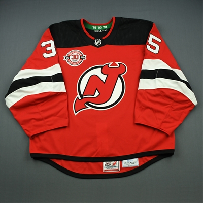  Cory Schneider - New Jersey Devils - Martin Brodeur Hockey Hall of Fame Honoree - Game-Worn Back-Up Only Jersey - Nov. 13