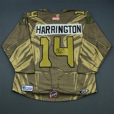 Matt Harrington - Rapid City - 2018-19 MARVEL Super Hero Night - Game-Worn Autographed Jersey