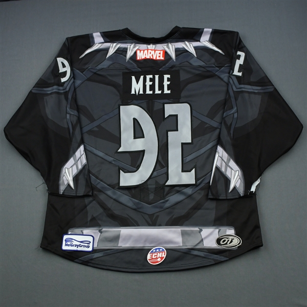 Tommy Mele - Tulsa Oilers - 2018-19 MARVEL Super Hero Night - Game-Worn Jersey and Socks 