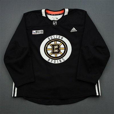 Connor Clifton - 18-19 - Black - Stanley Cup Final Practice Worn Jersey w/ O.R.G. Packaging Patch 