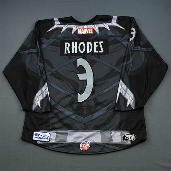 Kyle Rhodes - Tulsa Oilers - 2018-19 MARVEL Super Hero Night - Game-Issued Jersey