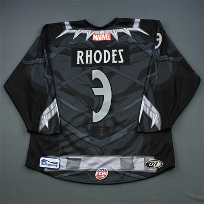 Kyle Rhodes - Tulsa Oilers - 2018-19 MARVEL Super Hero Night - Game-Issued Jersey