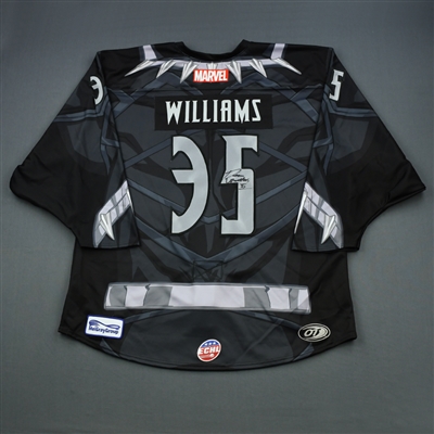 Devin Wiliiams - Tulsa Oilers - 2018-19 MARVEL Super Hero Night - Game-Worn Autographed Jersey (Backup Only ) and Socks 