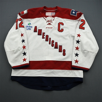 Joel Chouinard - Allen Americans - Game-Worn - White w/C - Autographed Jersey