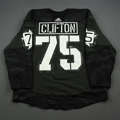 Connor Clifton - 2019-20 Military Appreciation Night Warmup-Worn Jersey