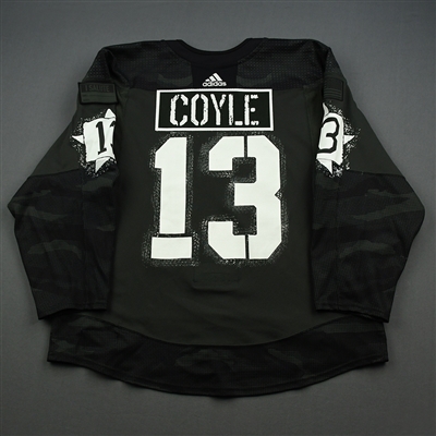Charlie Coyle - 2019-20 Military Appreciation Night Warmup-Worn Jersey