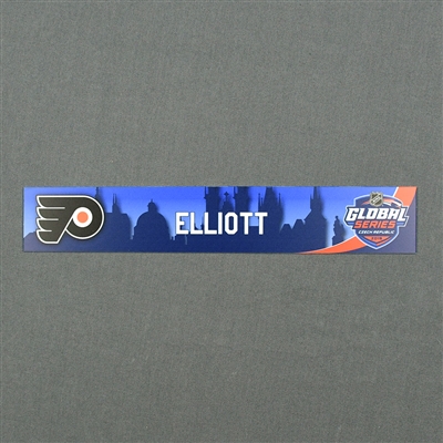 Brian Elliott - 2019 NHL Global Series Locker Room Nameplate Game-Issued