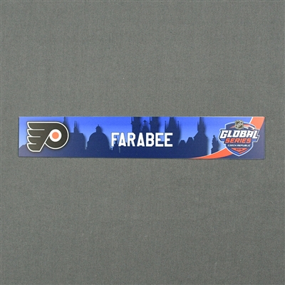 Joel Farabee - 2019 NHL Global Series Locker Room Nameplate Game-Issued