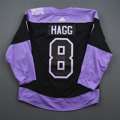 Robert Hagg - Warmup-Worn Hockey Fights Cancer Autographed Jersey - Nov. 25, 2019 & Dec. 17, 2019
