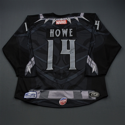 Travis Howe - Black Panther - 2018-19 MARVEL Super Hero Night - Game-Worn Autographed Jersey and Socks