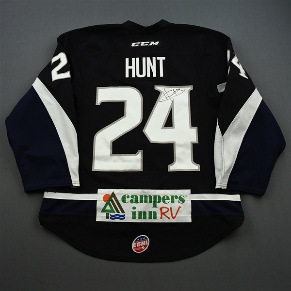 Garet Hunt - Jacksonville Icemen - Game-Worn - Black w/C - Autographed Jersey 