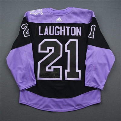 Scott Laughton - Warmup-Worn Hockey Fights Cancer Autographed Jersey - November 25, 2019