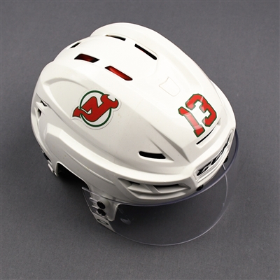 Nico Hischier - Game-Worn Heritage Helmet - 2018-19 NHL Season