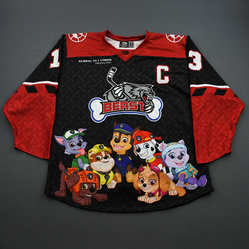 Lot Detail - Brandon Marino - Brampton Beast - Game-Issued - Black w/C ...