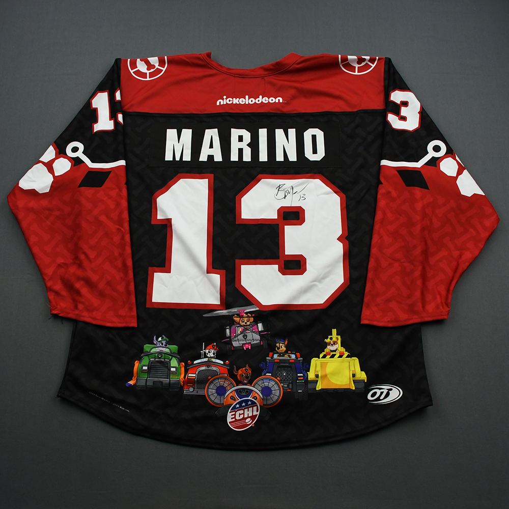 Lot Detail - Brandon Marino - Brampton Beast - Game-Issued - Black w/C ...